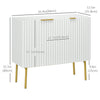 Modern Storage Cabinet Sideboard Buffet Cabinet with Gold Legs for Living Room Dining Room Hallway Black