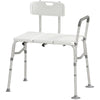 Tub Transfer Bench with Arm and Back, Shower Chair with Slip-Resistant Feet, for Elderly and Disabled, White