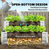 2 Tier Galvanized Raised Garden Bed, Steel Planter Box for Vegetables, Flowers, Herbs, 47