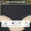 Reversible Outdoor RV Rug, 9' x 18' Patio Floor Mat, Plastic Straw Rug for Backyard, Deck, Picnic, Beach, Camping, Black and Beige