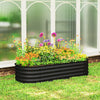 4.9 x 2 x 1ft Galvanized Raised Garden Bed Kit, Metal Planter Box with Safety Edging, Black