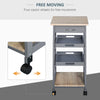 Kitchen Island Rolling Trolley Utility Serving Cart with Drawer  Grey