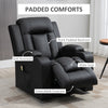 Electric Power Lift Chair, PU Leather Recliner Sofa with Footrest, Remote Control and Cup Holders, Black