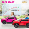 Licensed Chevrolet Tahoe Kids Ride on Car, 12V 7AH Toddler Electric Car with Parent Remote Control, 3 Speeds, Spring Suspension, LED Light, Horn, Music, Pink