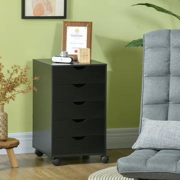 File Cabinet with 5 Drawer Wheels, 15.7