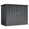 Outdoor Storage Shed Lockable Galvanized Steel Garbage Bin Shed Lift-up Lid for 2 Trash Cans