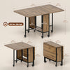 Folding Dining Table, Extendable Kitchen Table for Small Spaces with Storage Shelf and 6 Wheels, Light Brown