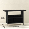 Wicker Outdoor Bar Table, PE Rattan Bar Height Patio Table with 2 Shelves, Steel Frame for Garden, Backyard