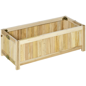 Foldable Elevated Planter Box, Wooden Raised Garden Bed for Backyard, Patio to Grow Vegetables, Herbs, Flowers, Natural