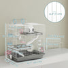 3-Tier Hamster Cage, Portable Gerbil Cage with Exercise Wheels, Water Bottle, Food Dish, for Dwarf Hamsters, Mouse, Grey