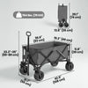 Outdoor Pull Along Trailer Folding Camping Trailer for Beach Garden with Handle, Anti-Slip Wheel - Dark Grey