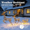 3-Piece Lighted Reindeer and Sleigh Set, PP Rattan Outdoor Christmas Decoration with LEDs, 8 Modes, Daily Timer