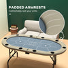 Soozier Foldable Poker Table Blackjack Texas Holdem Poker Game Table with Cup Holders, 70