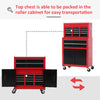 6-Drawer Rolling Tool Chest, 2 in 1 Lockable Storage Cabinet with Hooks, Metal Tool Box for Garage, Workshop
