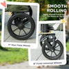 Foldable Pet Stroller for Medium Dogs with Four Big Wheels, Shock-Absorbing Frame, Safety Leashes, Brakes