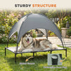 Elevated Dog Bed with Canopy, Portable Raised Dog Cot for XL Sized Dogs, Indoor & Outdoor, 48