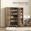 Shoe Cabinet, 21 Pair Shoe Storage Cabinet Organizer with 5-tier Double Door Cabinet and 5-tier Open Shelves, Beige