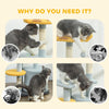 Cat Tree for Indoor Cats, 31.5 inch Cat Tower with Plush Perch, Platform, Condo, Scratching Post and Toy Ball, Blue