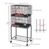 Birdcage for Canaries, Lovebirds Finches, Budgie Cage with Removable Tray, Bottom Mesh Panel, Wooden Perches, Swing, Ramp, Food Containers, 30