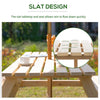 Wood Picnic Table, Camping Table and Bench Set with Umbrella Hole for Outdoor, Garden, Patio, Backyard