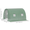 Walk-In Tunnel Greenhouse, Plant Hot House with 4 Windows and Zipper Door, 10' x 10' x 7' , Green