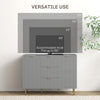 Modern Kitchen Storage Cabinet, Sideboard Buffet Cabinet w/ 3 Drawers and Adjustable Shelves for Kitchen Hallway