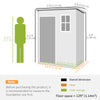 5 x 3FT Garden Shed with Floor, Outdoor Storage Shed with Lockable Door, Window and Vent for Backyard, Patio