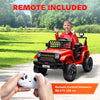 Qaba 12V Ride on Truck, Electric Car for Kids with Remote Control, Suspension, 3 Speeds, USB Music Headlights, Red