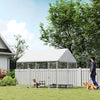 Heavy Duty Galvanized Steel Outdoor Dog Kennel with Waterproof Roof, Safety Lockable Latch System, 9.2' x 7.5' x 7.2'