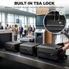 3-Piece Luggage Set, Carry On & Checked Suitcase Set with TSA Lock, Hard Shell, 20/24/28 Inch, Black