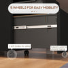 Vertical Steel Filing Cabinet on Wheels, 3-Drawer Lockable File Cabinet with Adjustable Hanging Bar for A4, Legal and Letter Size, for Home Office, Black