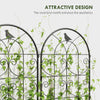 Set of 2 Metal Garden Trellis, Decorative Trellis Panels, Bird Design, 19.7