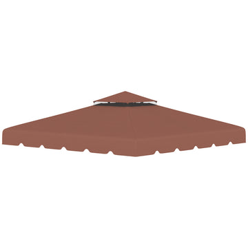 10' x 10' Gazebo Replacement Canopy, Gazebo Top Cover with Double Vented Roof for Garden Patio Outdoor TOP ONLY, Coffee
