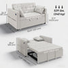 3‑in‑1 Convertible Sofa Bed, Pull Out Sleeper Sofa with USB Charging, Adjustable Backrest, Side Pockets