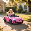 Ride-On Toy On Car with Remote Control, 12V 3.1 MPH Electric Ride for Kids w/ Suspension System, Horn Honking, Pink