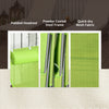 Set of 2 Folding Chaise Lounge Chairs, Outdoor Poolside Sun Tanning Chairs w/ Pillow, Reclining Backrest, Green