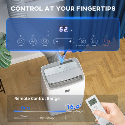 14000 BTU Portable Air Conditioner, AC Unit with Cool, Dehumidifier, Fan, 700 Sq. ft, 24H Timer On Off, Window Kit