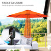 10' x 8' Round Market Umbrella, Patio Umbrella, Outdoor Parasol with Crank Handle, Tilt for Garden, Bench, Lawn, Orange