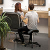 Saddle Stool, Adjustable Rolling Stool, Grey
