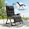 Folding Garden Chair, Reclining Zero Gravity Chair, Sun Lounger with Cushion and Headrest, Black
