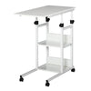 Mobile Standing Desk, Adjustable Height 31.5 inch Stand Up Desk with Wheels for Home Office, White