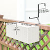 2 Pack 20 Inch Hanging Flower Pots, Railing Planter Box for Fence, Garden, Rattan Look, White