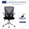 Mesh Office Chair Swivel Task Desk Chair with Lumbar Back Support, Flip-Up Arm, Adjustable Height Office, Grey/Black