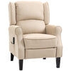 Massage Recliner Chair for Living Room, Push Back Recliner Sofa, Suede Wingback Reclining Chair with Extendable Footrest, Wood Legs, Remote Control, Side Pockets