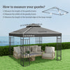 10' x 10' Gazebo Canopy Replacement Cover, 2-Tier Garden Gazebo Roof Replacement, UPF30+, TOP COVER ONLY, Dark Grey