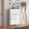 Shoe Storage Cabinet with 4 Flip Drawers and Adjustable Shelf, Shoe Cabinet for 16 Pairs of Shoes, White