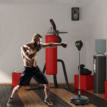 Soozier Reflex Bag with Stand, Freestanding Punching Bag Set with Speedball and Gloves, 52.4