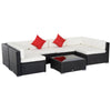 7Pcs Outdoor Rattan Wicker Sofa Patio Sectional Furniture Set w/ Coffee Table Cushioned Seat Garden w/ Cushion
