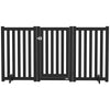 3-Panel Foldable Dog Gate with Feet for Medium Dogs and Below, Black