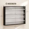 5-Tier Display Cabinet, Shot Glass Display Case, Glass Curio Cabinet with 2 Glass Doors and 4 Adjustable Shelves, Black